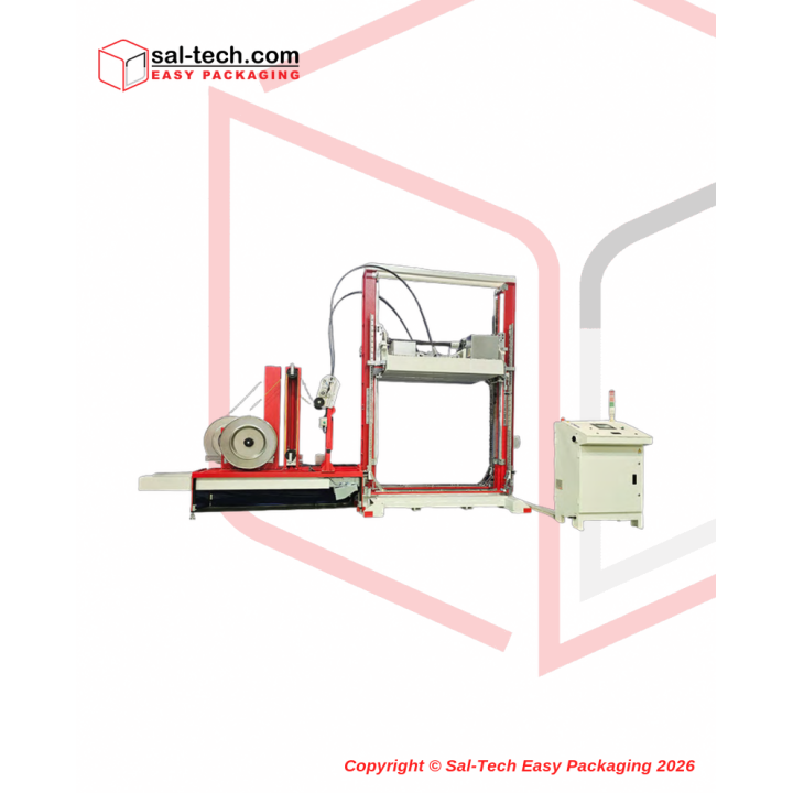 STEP TP-733 VTSP-S Fuld Automatisk Palle Omsnøringsmaskine med 2.5tons presse